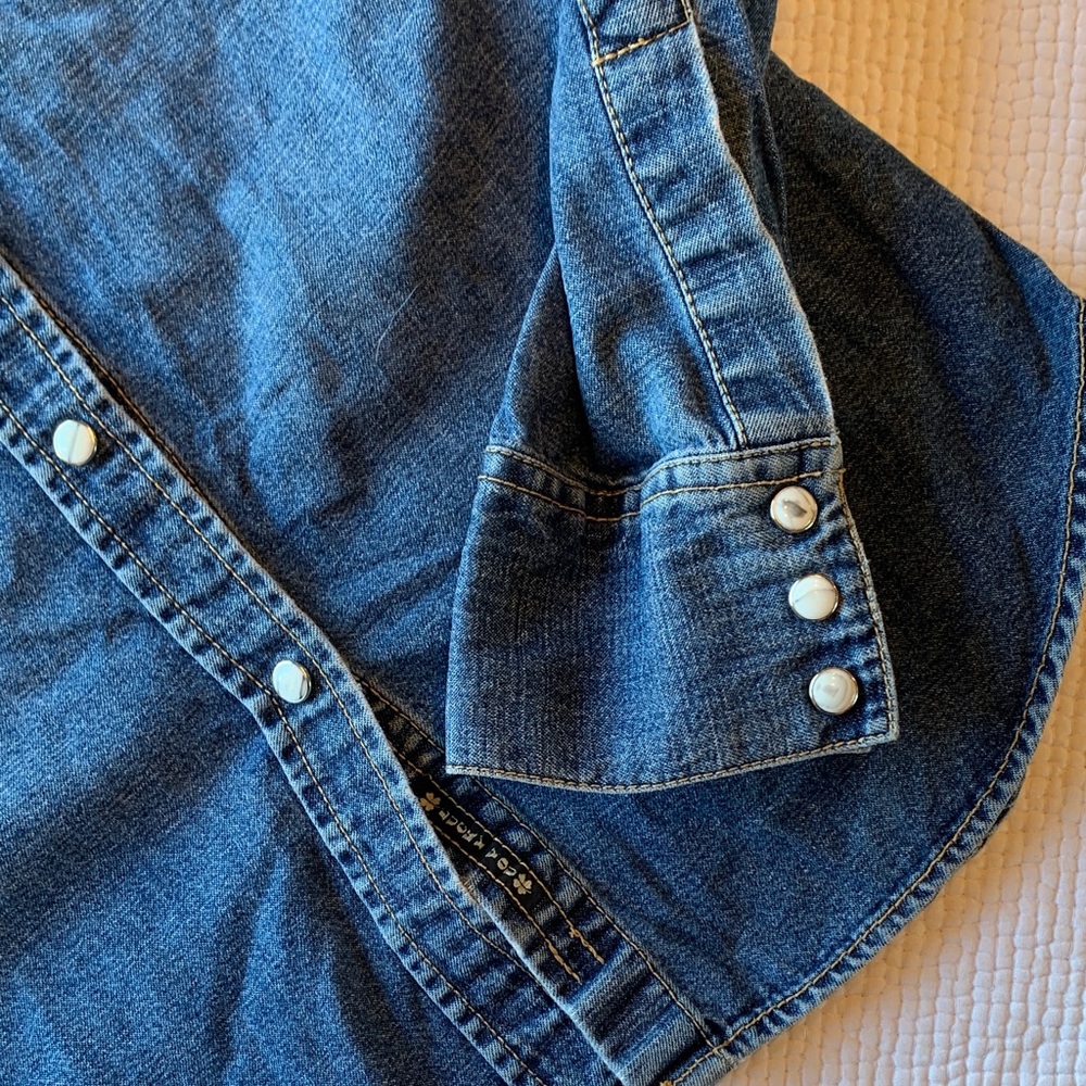 Lucky Brand Blue Denim Shirt with Snap Close - Picture 7 of 16